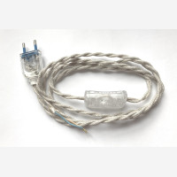 Twisted cord set with inline switch, light linen