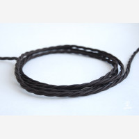 Twisted Textile Cable 3x1.5mm2 - Black
