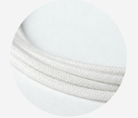 Textile cord 1x2.5mm2, white cotton