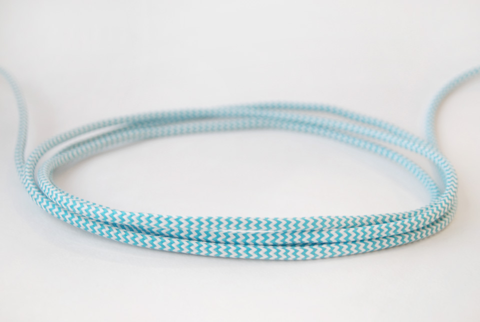 Textile Cable - Blue Zigzag