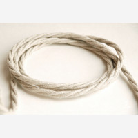 Twisted Textile Cable 3x2.5mm2 - Light Linen