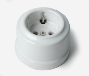 Surface porcelain wall socket Sat, white