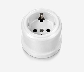 Porcelain wall socket Fontini, white