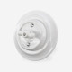 Porcelain flush-mounted double one-way switch, white