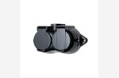 Wall socket Retro duo IP44, black