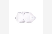 Wall socket Retro duo IP44, white