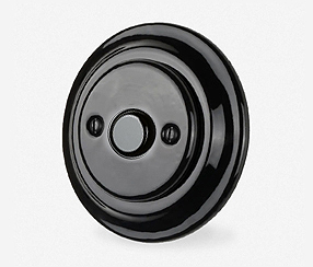 Porcelain flush-mounted dimmer cover and dimmer, black
