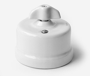 Porcelain one way wall switch Fontini, white