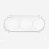 Porcelain frame for flush-mount wall sockets and switches, triple Sat, white 