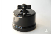 Porcelain surface mounted two way switch Sat, black