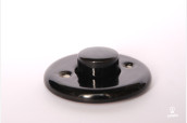 Porcelain flush-mounted dimmer cover and dimmer, black