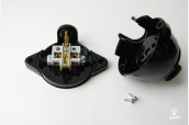 Wall socket Retro, black, IP44