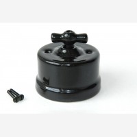 Porcelain one way wall switch Fontini, black