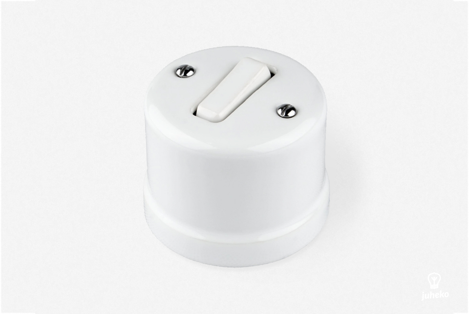 Two way switch Sat, white porcelain