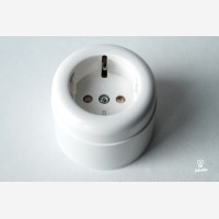 THPG wall socket, duroplast, white