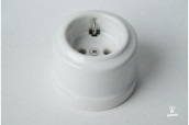 Surface mounted porcelain wall socket Sat, white