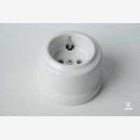 Surface porcelain wall socket Sat, white