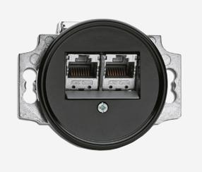 THPG Bakelite flush-mount 2xRJ45 data socket
