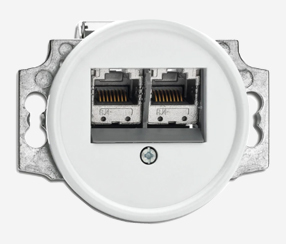 THPG duroplast flush-mount 2xRJ45 data socket