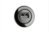 THPG Bakelite flush-mount 2xRJ45 data socket