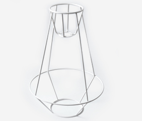 Long Iron Wire Lamp Shade Frame, creamy white, produced in Estonia