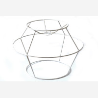 Wide Iron Wire Lamp Shade Frame, creamy white, produced in Estonia