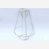 Long Iron Wire Lamp Shade Frame, creamy white, produced in Estonia