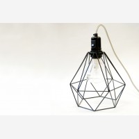 Diamond bulb cage, black