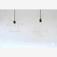 Long Iron Wire Lamp Shade Frame, creamy white, produced in Estonia