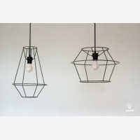 Long Iron Wire Lamp Shade Frame, gray, produced in Estonia