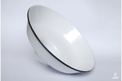 Enamel Lampshade TLN, white with black rim