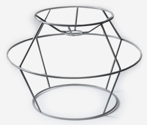 Wide Iron Wire Lamp Shade Frame, gray, produced in Estonia