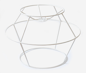 Wide Iron Wire Lamp Shade Frame, creamy white, produced in Estonia