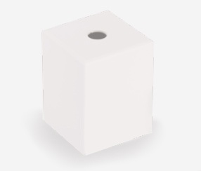 Metal lamp square, white