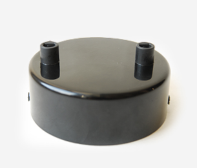 Metal ceiling rose with two holes, d 100 mm, black Metal ceiling rose with two holes, d 100 mm, black