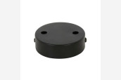 Metal ceiling rose with two holes, d 100 mm, black