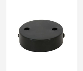 Metal ceiling rose with two holes, d 100 mm, black