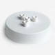 Metal ceiling rose with four cable holes, d 120 mm, white