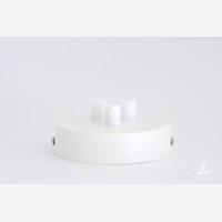 Ceiling rose with three hole, white, d 100mm