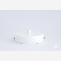 Ceiling rose with decoration, one hole, white, d 100mm