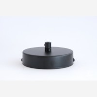 Ceiling rose with one hole, black, d 100mm