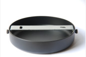 Metal ceiling rose without holes, d 120 mm, black