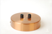 Copper ceiling rose with two holes, d 120 mm, lacquer finish