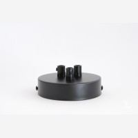 Ceiling rose with three holes, black, d 100mm