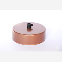 Metal ceiling rose with one hole, copper colour