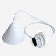 Fabric cord set with E27 lampholder and plastic ceiling cup, white