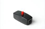 Bakelite inline switch, earthed, red button