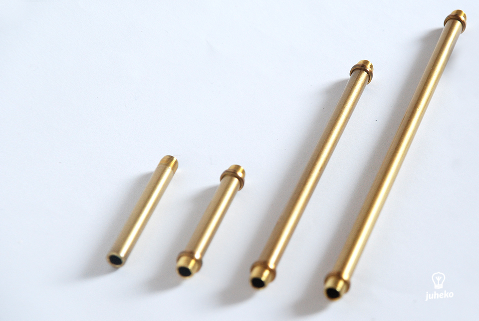 Brass tube 80mm, two end threaded