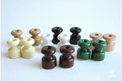 Ceramic wall fixing for twisted cables, green Ceramic wall fixing for twisted cables, green
