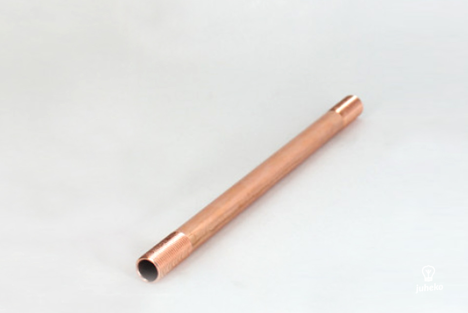 Copper tube 100mm, ends threaded